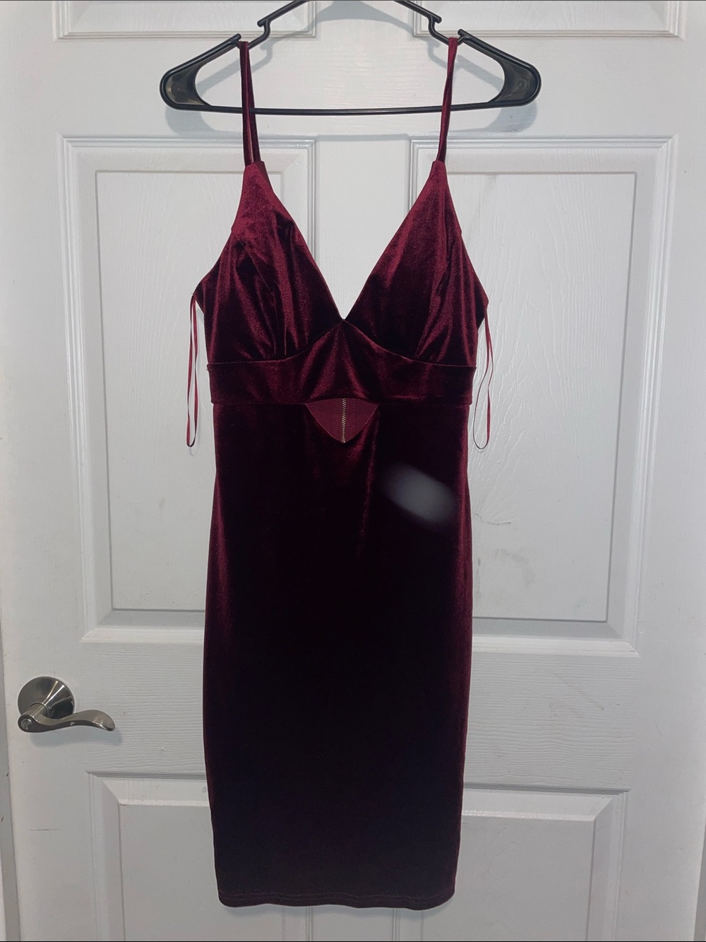 Windsor Deep Wine Velvet Slip Dress with Spaghetti Straps